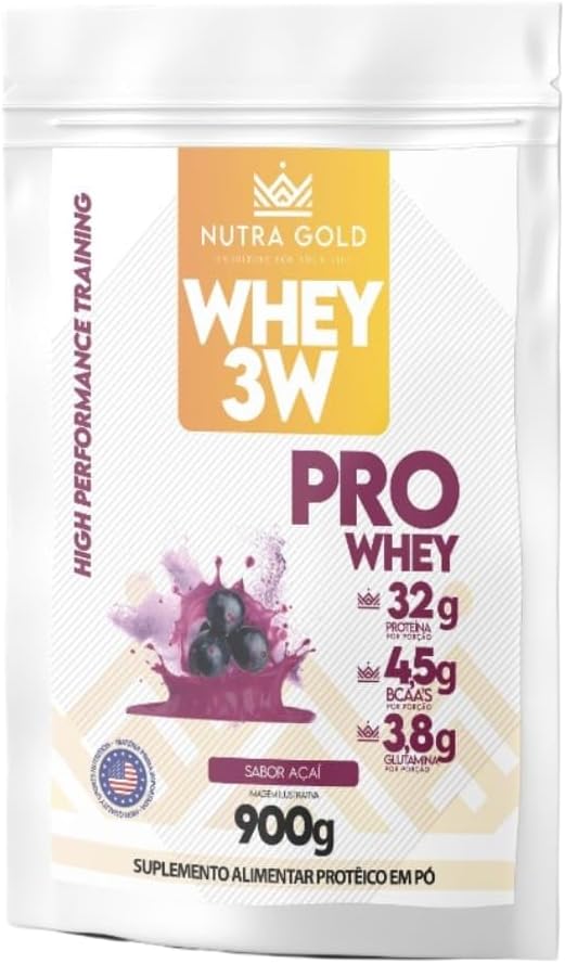 NUTRA WHEY 3W AÇAÍ 900G - NUTRAGOLD - Casa Cerealista